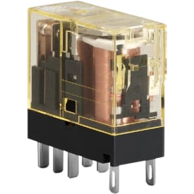 10 stk Relæ RJ2S-Cl-D24, 2P 24V DC 8A, med LED