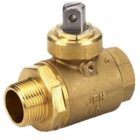 JCH 3/4" kuleventil med stikkontakt og nippel, full strømning og avløp, 16 mm topp