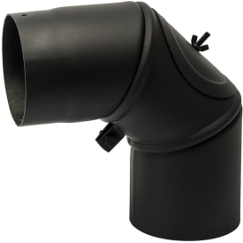 Metalbestos knærør 8"/200 mm, smig, renseklap, 90°