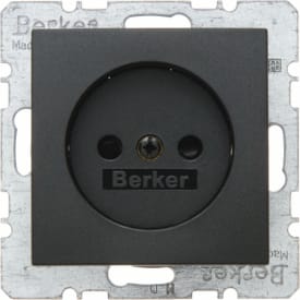 10 stk Berker Stikkontakt Schuko uden jord S./B. antracit