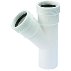 Wavin Wafix grenrør, 45°, Ø50 mm, plast, hvid
