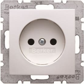 10 stk Berker Schuko-stikkontakt uten jord S./B. hvit