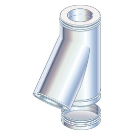 6" Metalbestos Multi50 T-stykke 45° med sodskål/aftapning