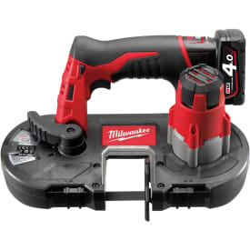 Milwaukee M12 BS-402C båndsav, m. 2 x 4,0 Ah batteri og lader