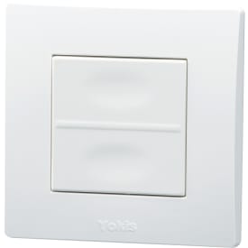 Yokis TLM2T45P batteritryckknapp, 2 slutande, vit