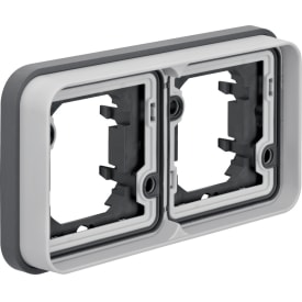 5 stk Berker Ramme dobbelt vandret grå W.1 IP55