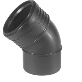 Wavin Sitech+ afløbsbøjning, 45°, Ø110 mm, plast, sort