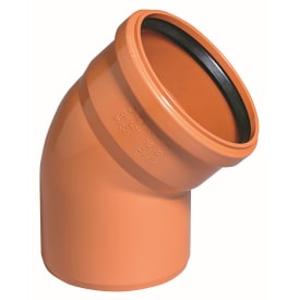 Kloak bøjning 110 mm PVC - 45°