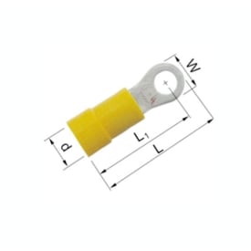 50 stk Isoleret Ringkabelsko gul 4-6 mm² M12 A4613R