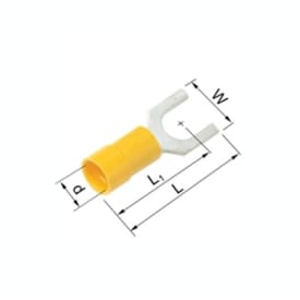 100 stk Isoleret Gaffelkabelsko gul 4-6 mm² M5 A4653G