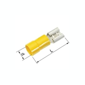 100 st Isolerad spadhylsa gul 4-6 mm² 6,3x0,8 mm A4607FLS