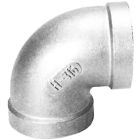 1.1/4" Vinkel 90° muffe/muffe AISI 316