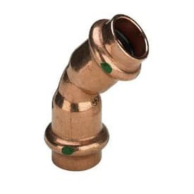 Viega Profipress bøjning, 45°, brugsvand, varme, muffe/muffe, 15 mm