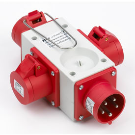 Kompaktforgrener 5P 16A 400V, udgang: 3 x CEE 5P 16A 400V