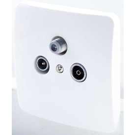 Koblingsboks Euro PIO 1-4, 5-65 Data/TV/FM uten ramme hvit