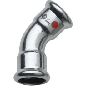 22 mm TURBO Steel bøjning 45G. muffe/muffe