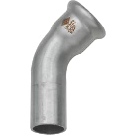 28 mm TURBO Inox bøjning 45G. muffe/nippel