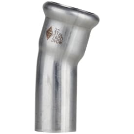 6 stk 76 mm TURBO Inox bøjning 15G. muffe/nippel