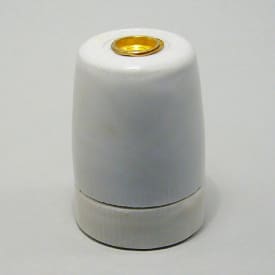 Porcelænsfatning E27, M10, glat