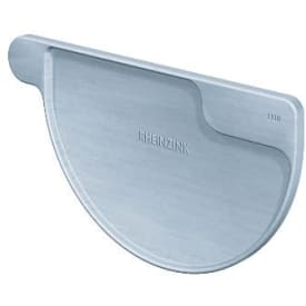 Rheinzink endebund halvrund 11" (280mm) Højre - Blågrå