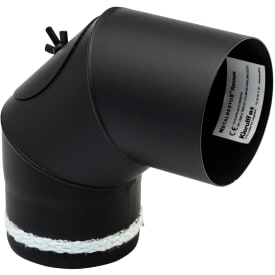 100mm Metalbestos knærør 90° med smig, renseklap og keramisk pak