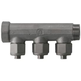 3/4" x 15 mm 3-grens CC35 fordelerrør messing TEA belægning m/kobl.