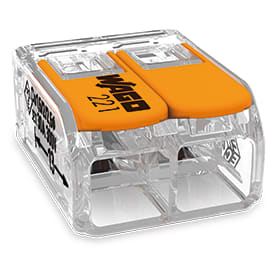 50 stk Wago samlemuffe, 2x6 mm², med orange pal