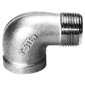 Rustfri vinkel muffe/nippel 1/2"