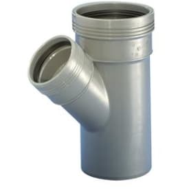 Wavin grenrör, 45°, Ø75x75 mm, plast, grå