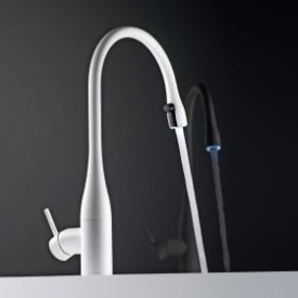 KWC Eve kjøkkenarmatur, uttrekkbar tut, matt hvit