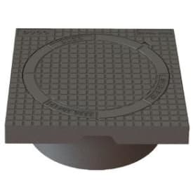 Duco fast karm m/dæksel med lås til 425 mm opføringsrør, 12,5 ton - gråjern