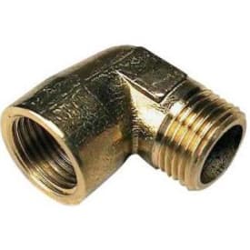 Messing vinkel muffe/nippel, 1/2"