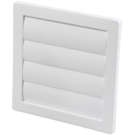 Duka lamelventil, 150x150 mm, til murgennemføring, hvid