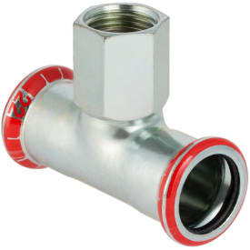 Mapress T-stykke med indvendigt gevind 22 mm x 3/4" x 22 mm