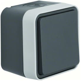 Berker W.1 Trykkontakt, IP55, Grå