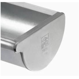 VMzinc endebund nr. 11, 280 mm, højre, til halvrund tagrende, zink