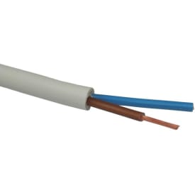 100 meter Downlightkabel H05V2V2-F 2x1,5 hvid R100