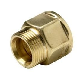 Wavin messing overgangsmuffe, 1/2"