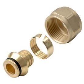 Wavin messing koblingssæt t/alupex, 16 mm x 3/4"