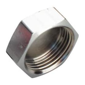 Messing slutmuffe, krom, 3/4"