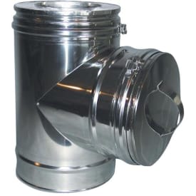 Metalbestos Multi50 6" T-stykke med prop, 90°