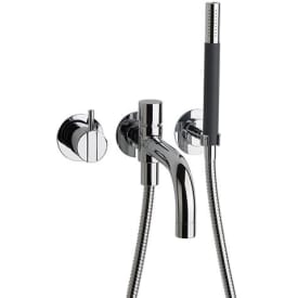 Vola 2141DT8 badkarsblandare med duschset, borstad krom