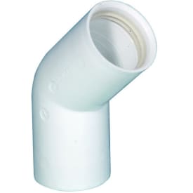 Purus afløbsbøjning, 45°, Ø32 mm, plast, hvid