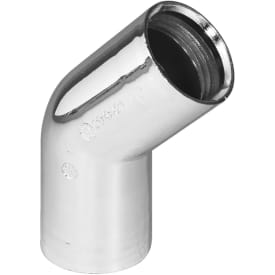 Purus afløbsbøjning, 45°, Ø32 mm, muffe/muffe, plast, krom
