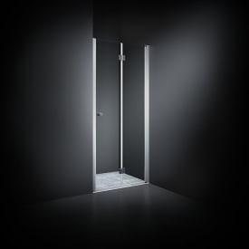 Dansani Match brusedør, model B, niche, 81,5 cm, klart glas, satin profil