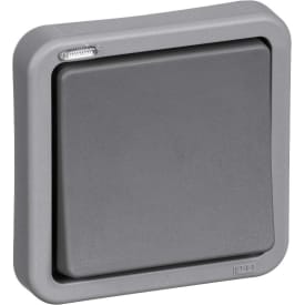 LK Opus 74 Industri Afbryder korrespondance med 2 sløjfeklemmer og lampe, Mørkegrå