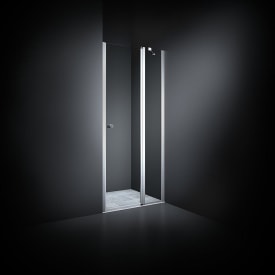 Dansani Match brusedør, model C, niche, 91,5 cm, klart glas, satin profil