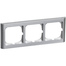 LK Fuga Softline 63 ramme, 3 modul, vandret, metallic