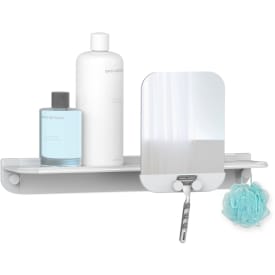 Hefe Glide hylde med spejl, 46x15 cm, lysegrå