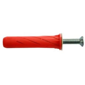 Fischer dybler gips/rosett rød til 1 lag gips, panhoved 5X65 mm, 25 stk